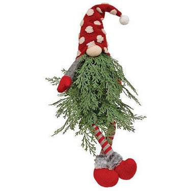 Polka Dot Christmas Tree Dangle Leg Gnome w/LED Lights - The Fox Decor